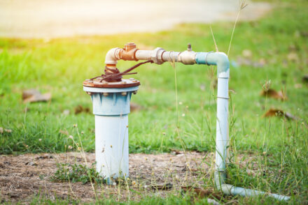Groundwater well with pvc pipe pump test