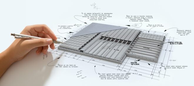 Hand drawing Building foundation technical details